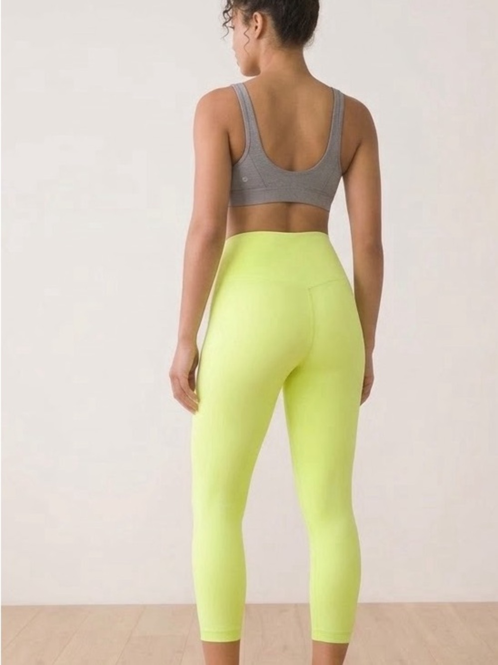 Lululemon High-Rise Cropped Leggings, Neon Green/Yellow, Size S/M